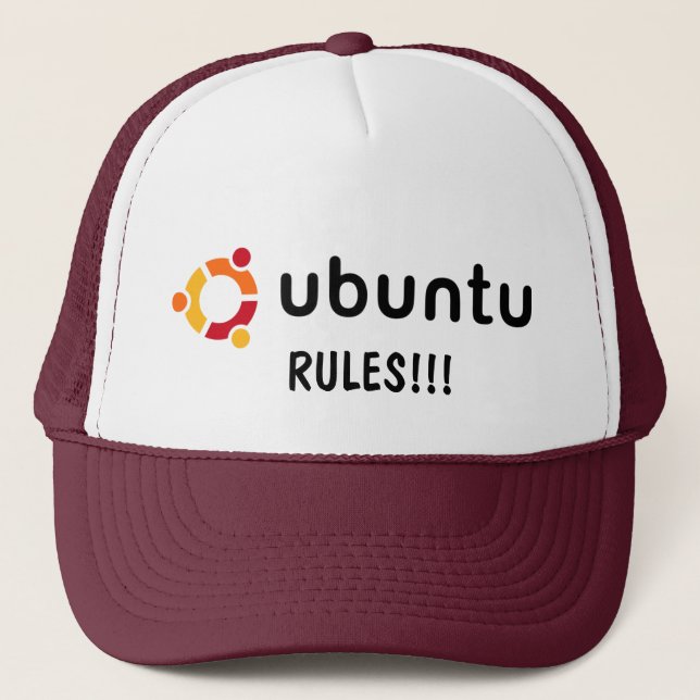 Gorra De Camionero ¡REGLAS de Ubuntu!!! (Anverso)