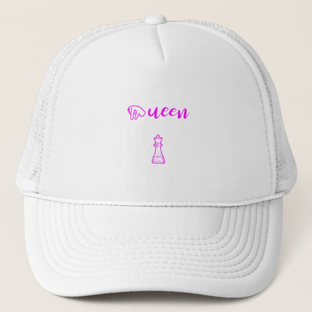 Gorra De Camionero Reina - La pieza más poderosa en ajedrez (Anverso)