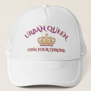 Gorra De Camionero Reina valiente y segura de nylon blanco y morado p
