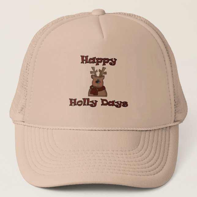 Gorra De Camionero Reindeer Holly Days Tshirts and Gifts (Anverso)