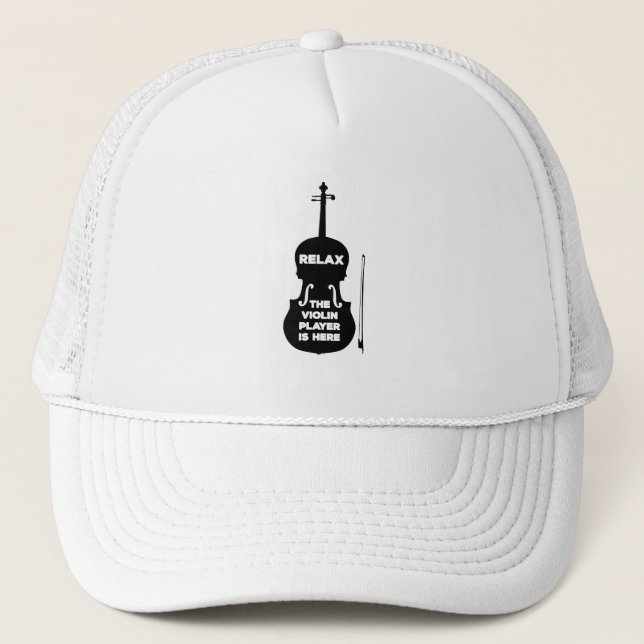 Gorra De Camionero Relájese El Violin Player está aquí (Anverso)