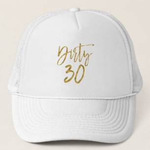 Gorra De Camionero Relieve metalizado dorado sucio de 30 años y sombr