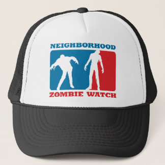 Gorra De Camionero Reloj del zombi de la vecindad - rojo y azul