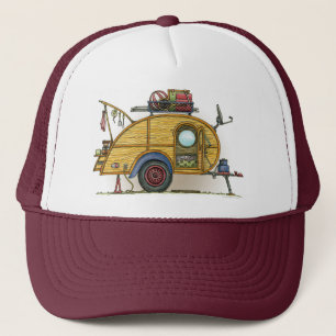 Gorra De Camionero Remolque lindo del viaje del campista de la