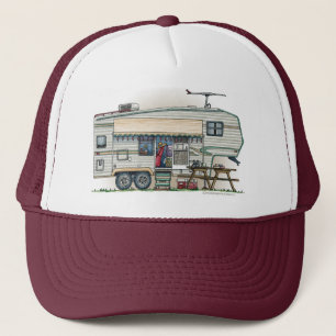 Gorra De Camionero Remolque lindo del viaje del campista de la quinta