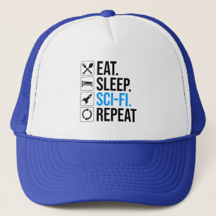 Gorra De Camionero Repetición de ciencia ficción de Eat Sleep