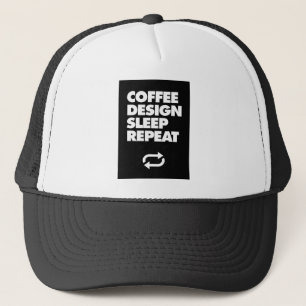 Gorra De Camionero Repetición de diseño de café