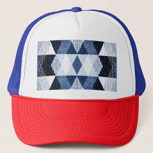 Gorra De Camionero Repetición Geométrica: Fondo texturado. (Anverso)