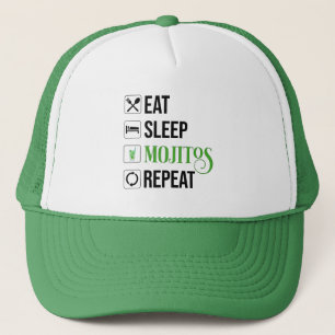 Gorra De Camionero Repita con Mojitos de sueño de descanso