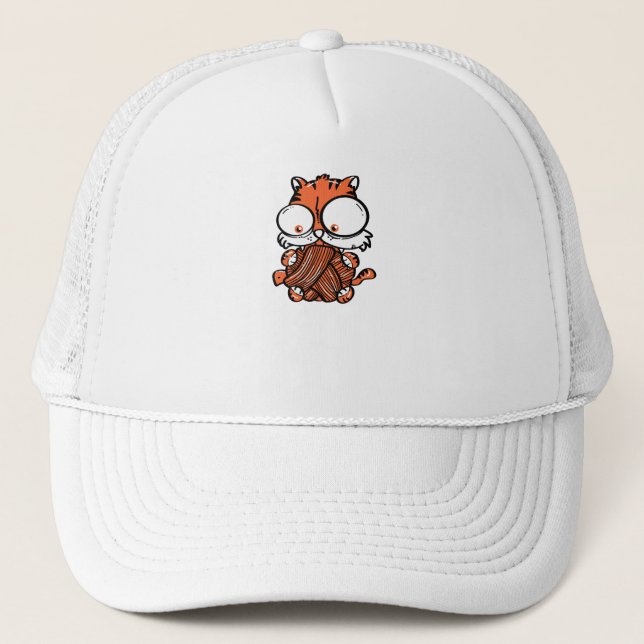 Gorra De Camionero Reproducción de gato (Anverso)