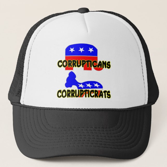 Gorra De Camionero Republicano Demócrata de Corrupticans (Anverso)