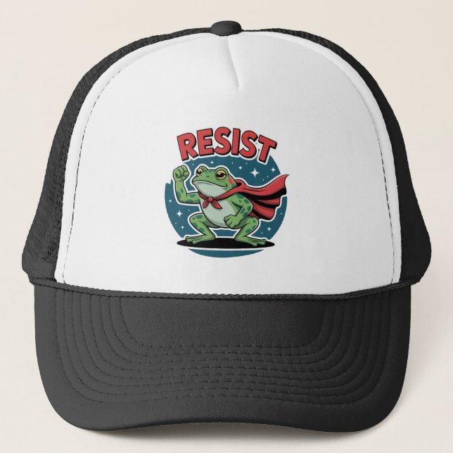 Gorra De Camionero Resist Frog Portland Frog Protest for Men Women (Anverso)