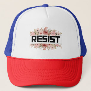 Gorra De Camionero RESISTIR la protesta política floral contra Trump