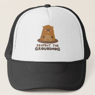 Gorra De Camionero Respecto lindo el día de la marmota de la marmota