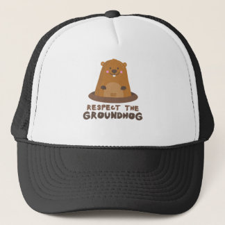 Gorra De Camionero Respecto lindo el día de la marmota de la marmota