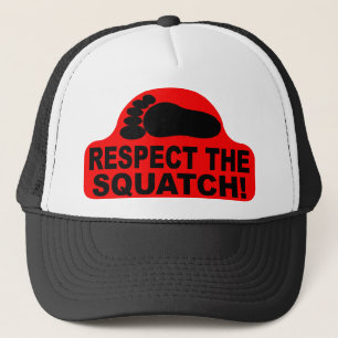 Gorra De Camionero ¡RESPECTO rojo el SQUATCH! Logotipo - nuevo golpe