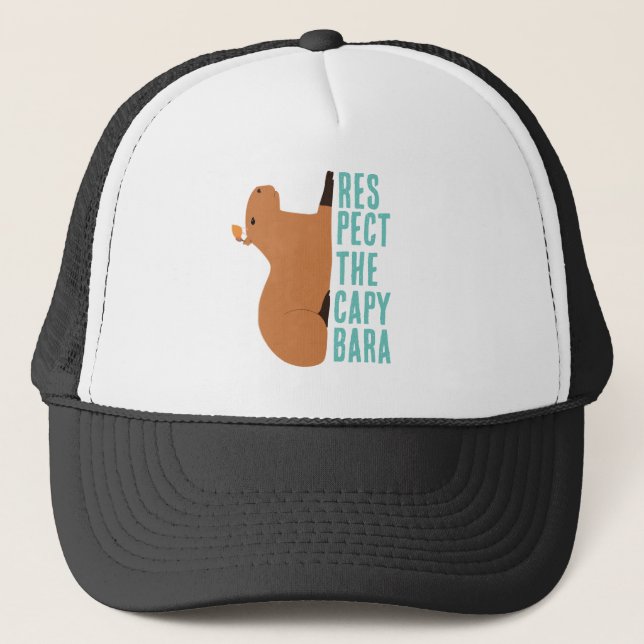 Gorra De Camionero Respetar el negro capibara (Anverso)