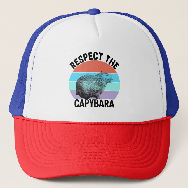 Gorra De Camionero Respetar La Capybara Roedor Divertido Capybara (Anverso)