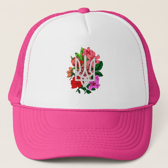 Gorra De Camionero Resto botánico y tridente ucraniano tryzub (Anverso)