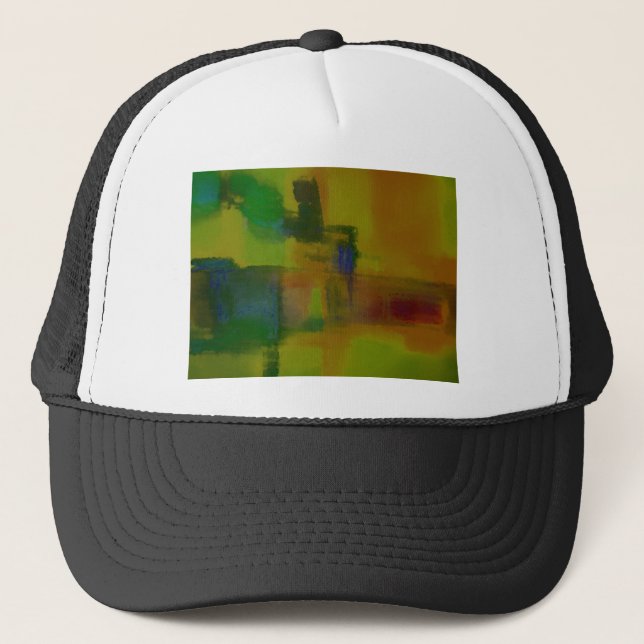 Gorra De Camionero Resumen de amarillo verde moderno (Anverso)