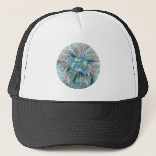 Gorra De Camionero Resumen de mariposa azul verde azul Fantasía arte