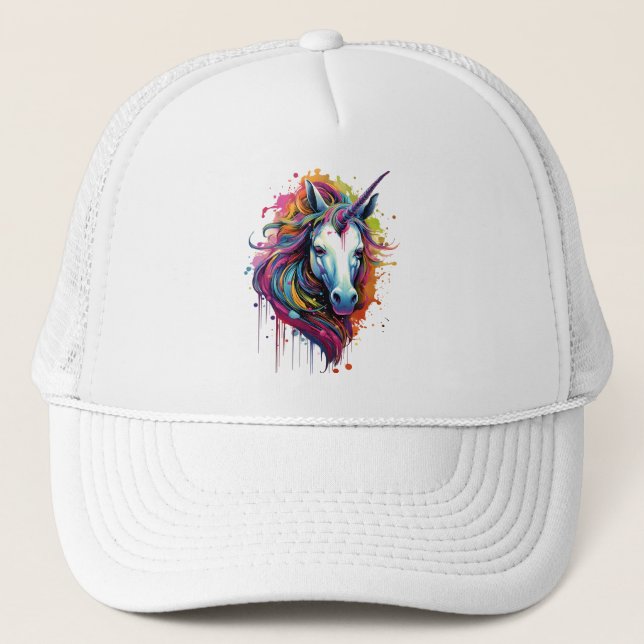 Gorra De Camionero Resumen de unicornio en Splash (Anverso)