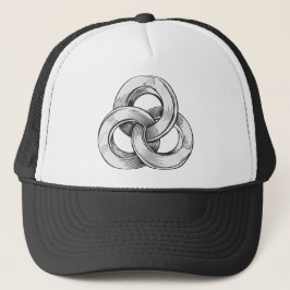 Gorra De Camionero Resumen en blanco y negro de tres c interconectada