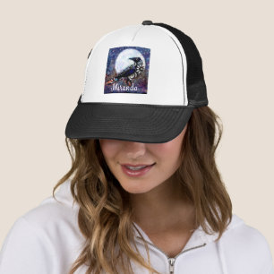 Gorra De Camionero Resumen floral caprichoso Raven Moon Personalizado