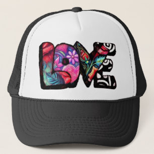 Gorra De Camionero Resumen Palabra de amor Graffiti Valentine Floral