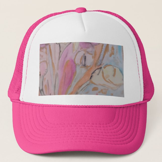Gorra De Camionero Resumen Pastel Floral (Anverso)