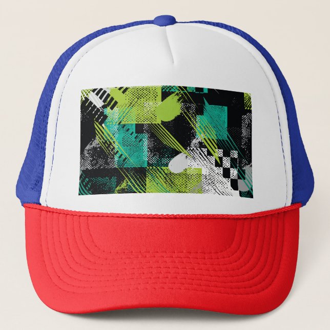 Gorra De Camionero Resumen Patrón de puntos geométricos (Anverso)