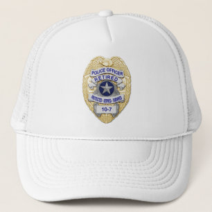 Gorra De Camionero Retirado - Blue Line fino Badge