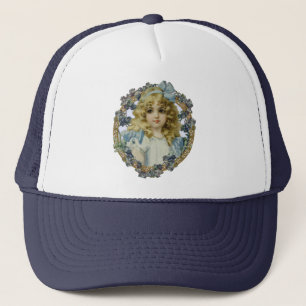 Gorra De Camionero Retrato antiguo de niña pequeña hermosa