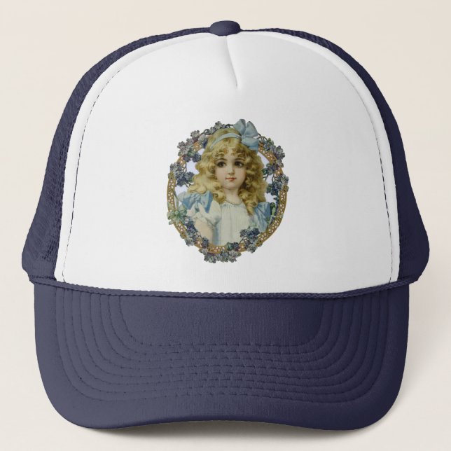 Gorra De Camionero Retrato antiguo de niña pequeña hermosa (Anverso)