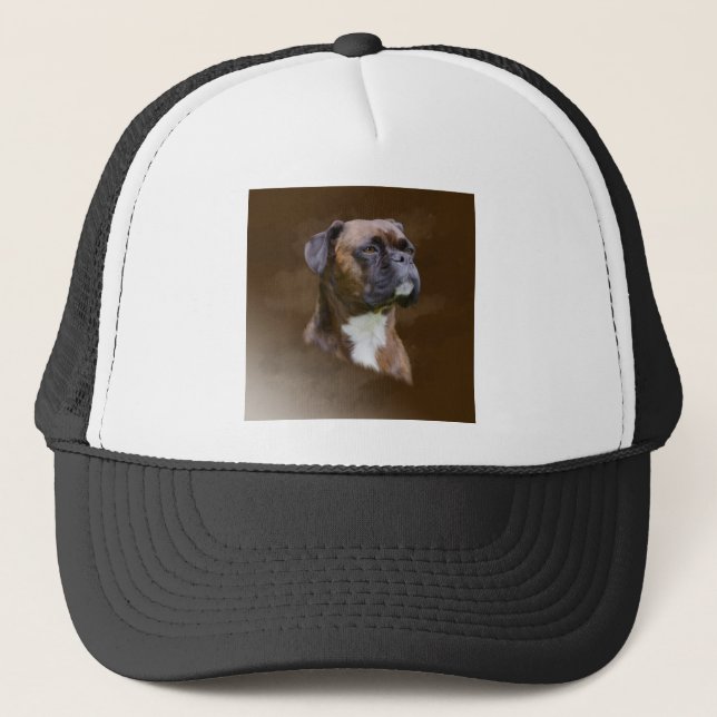 Gorra De Camionero Retrato de arte de pintura con aceite de perro de  (Anverso)