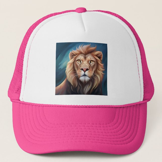 Gorra De Camionero Retrato de arte digital León-56556 (Anverso)