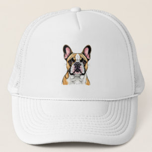 Gorra De Camionero Retrato de Bulldog Francés Colorido