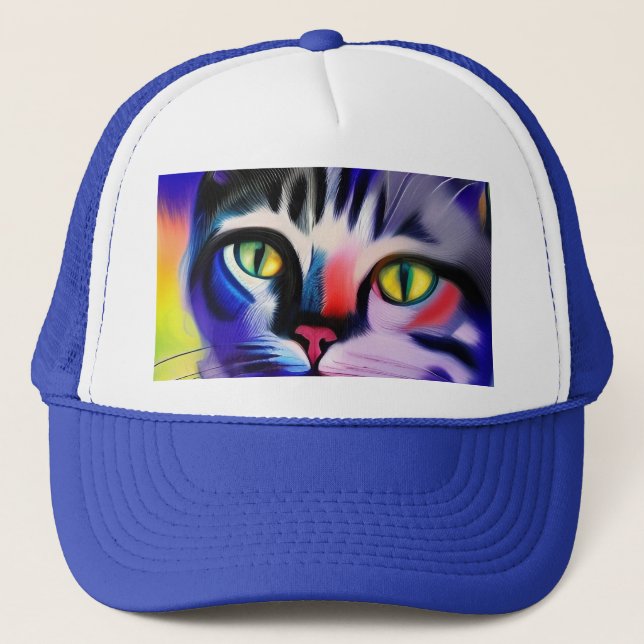 Gorra De Camionero Retrato de gato (Anverso)