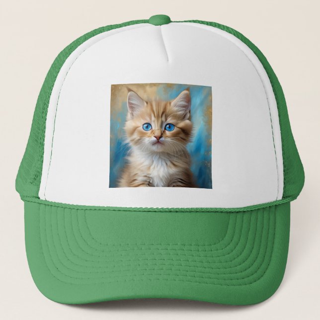 Gorra De Camionero Retrato de gato adorable (Anverso)