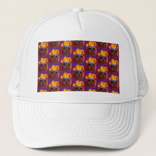 Gorra De Camionero Retrato de la reina naranja de Halloween