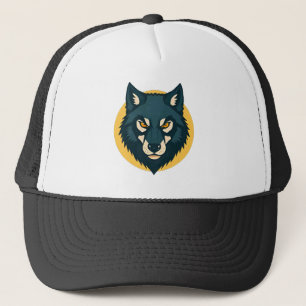 Gorra De Camionero Retrato de lobo con detalles artísticos vibrantes