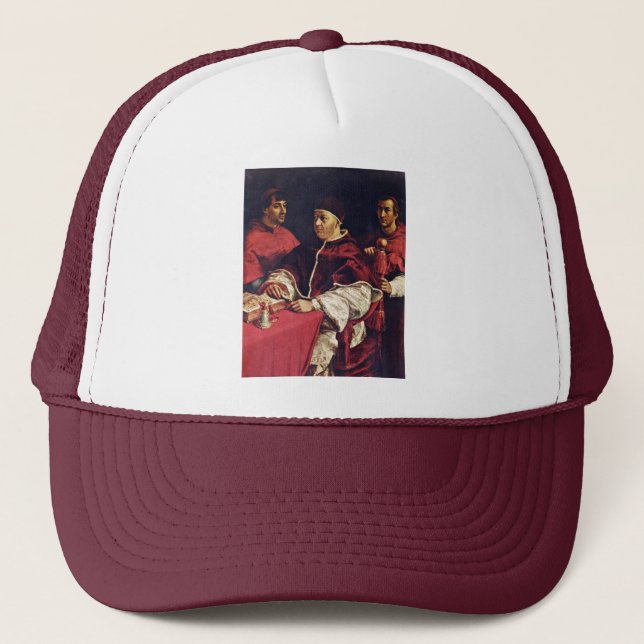 Gorra De Camionero Retrato de papa León X con sus primos de Raffael (Anverso)
