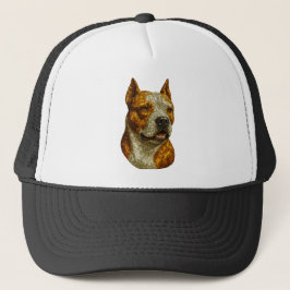 Gorra De Camionero Retrato de perro de Pitbull