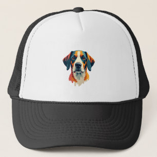 Gorra De Camionero Retrato de perro vintage colorido al estilo del ar