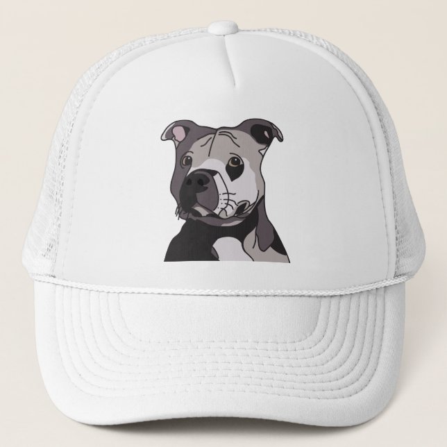Gorra De Camionero Retrato de "Pit Bull Terrier", Bulldog americano d (Anverso)