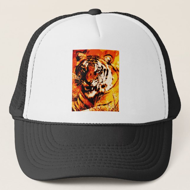 Gorra De Camionero Retrato de tigre (Anverso)