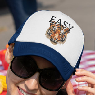 Gorra De Camionero Retrato de Tigre Fácil con apariencia de lentejuel
