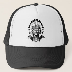 Gorra De Camionero Retrato de un antiguo jefe nativo americano