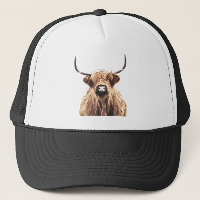 Gorra De Camionero Retrato de vaca Highland (Anverso)