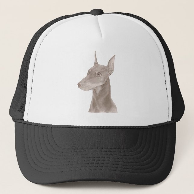 Gorra De Camionero Retrato Doberman (Anverso)